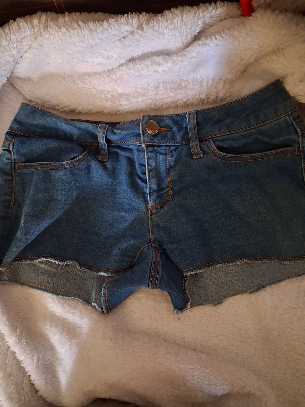 No Boundaries Blue Denim Cutoff Shorts